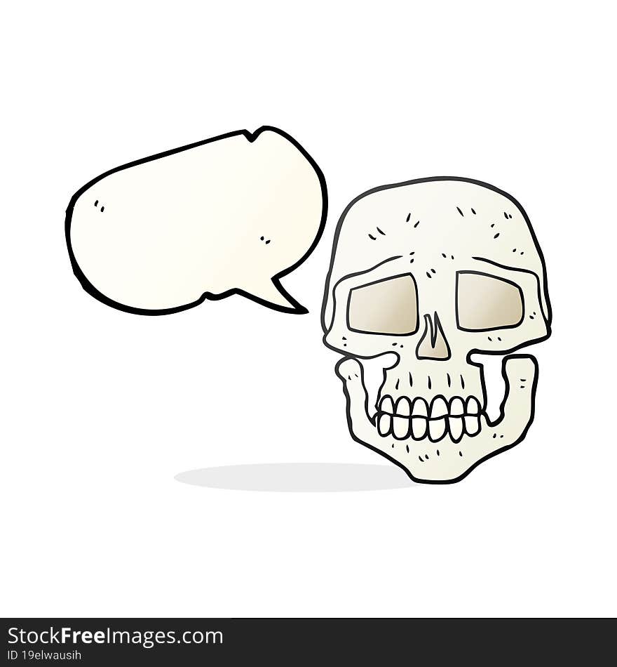 speech bubble cartoon skull