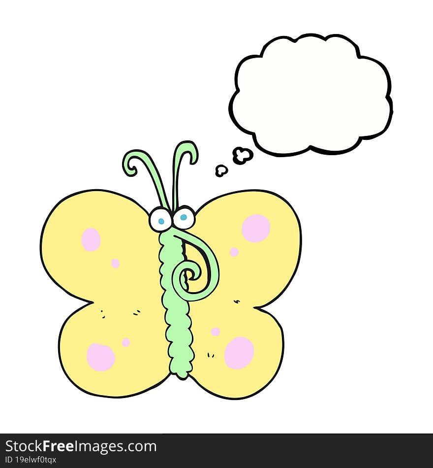 thought bubble cartoon butterfly