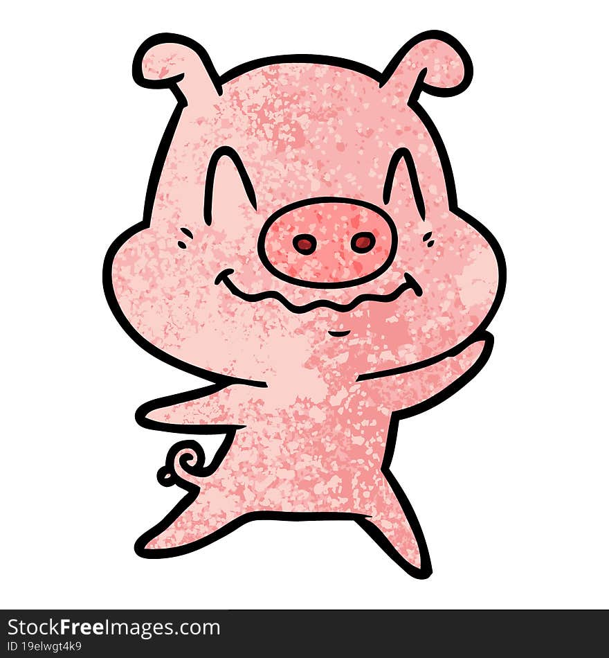 nervous cartoon pig. nervous cartoon pig