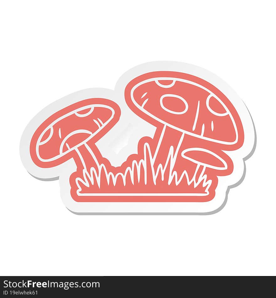 Cartoon Sticker Of A Toad Stool