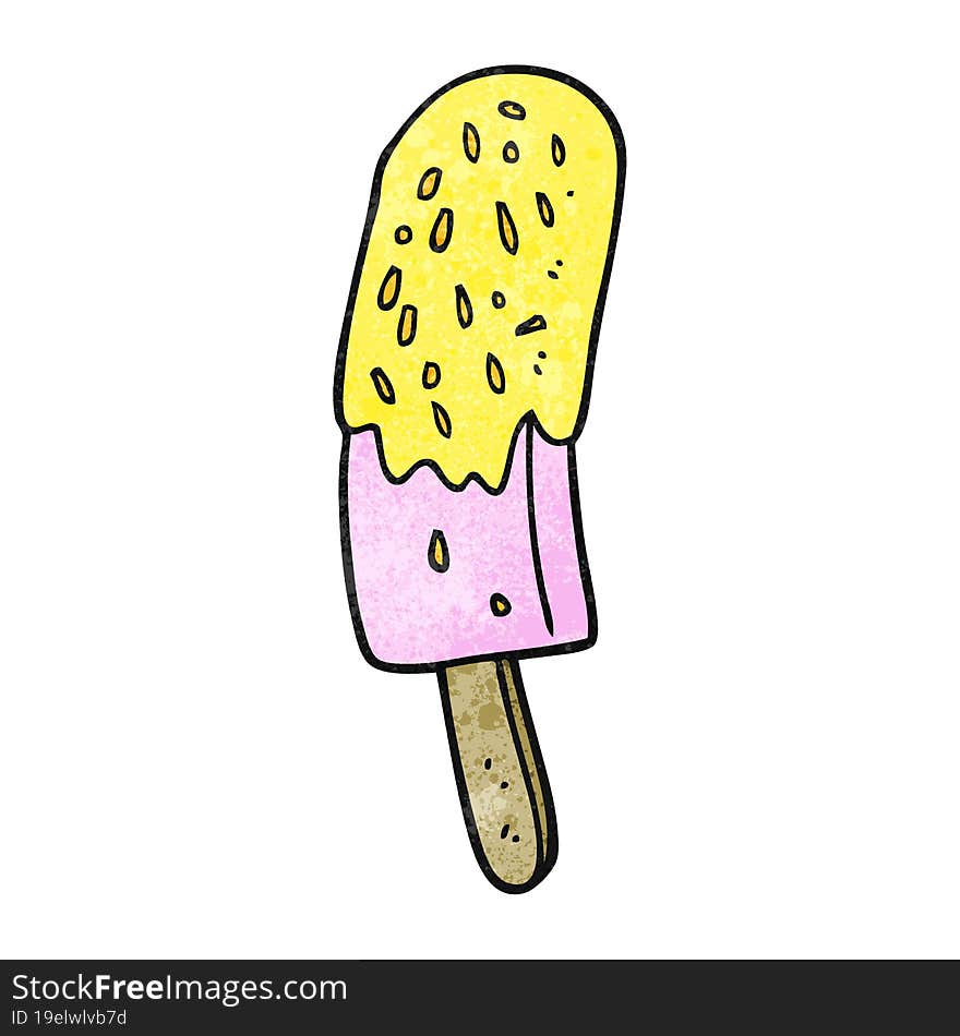 textured cartoon ice lolly