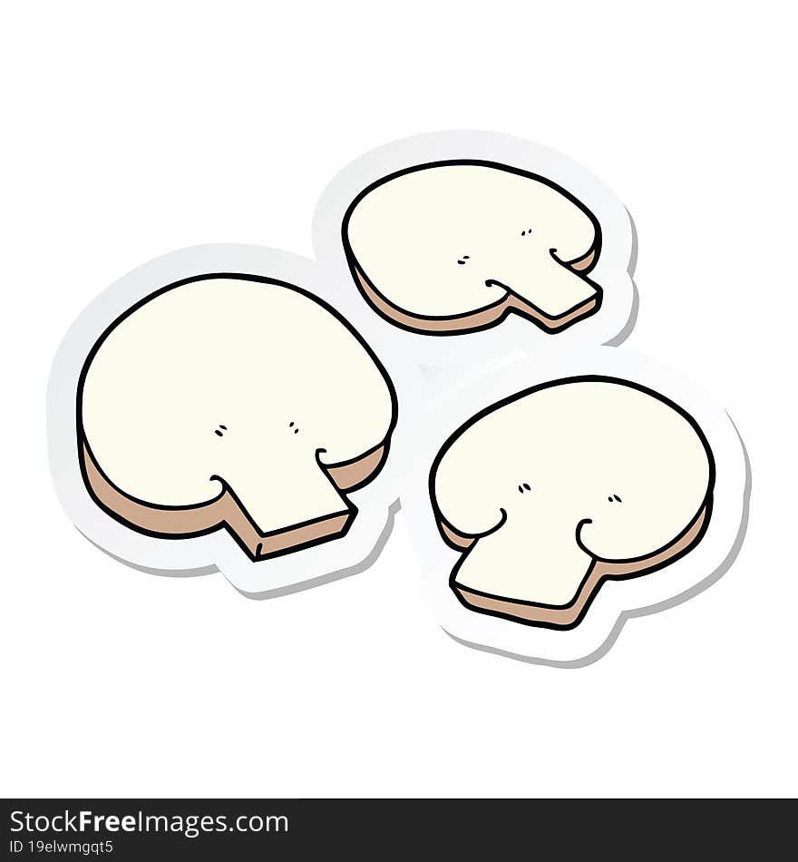 sticker of a cartoon mushrooms