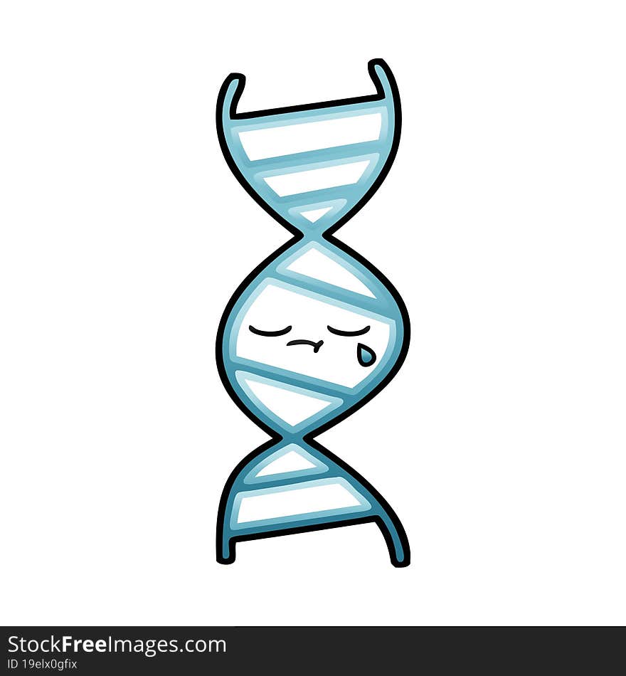 gradient shaded cartoon of a DNA strand