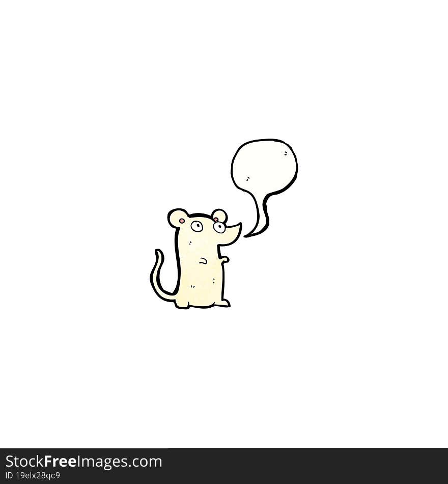 Cute Little White Mouse Cartoon