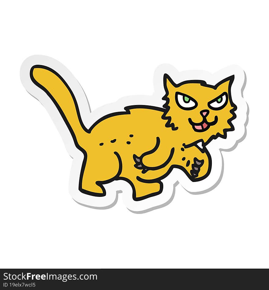 sticker of a cartoon cat