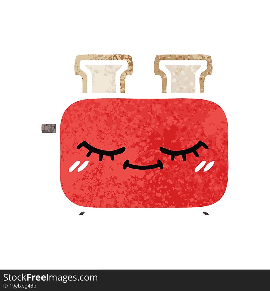 retro illustration style cartoon of a of a toaster