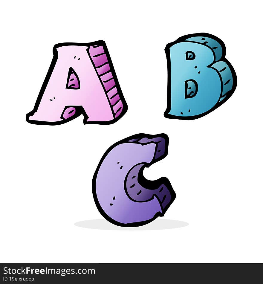 cartoon ABC letters