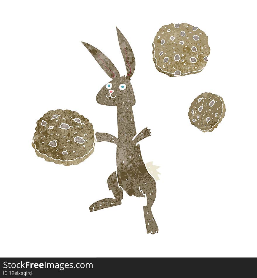 Cartoon Rabbit With Cookies