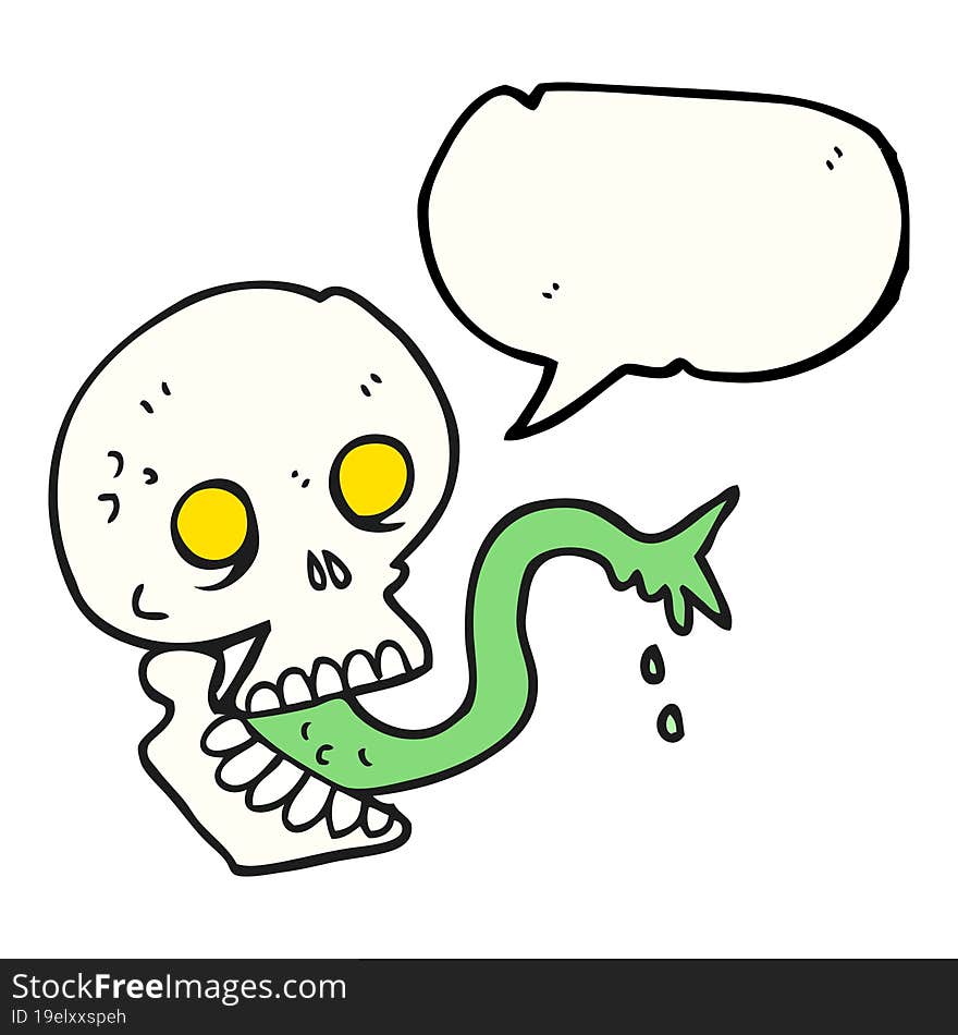 speech bubble cartoon spooky halloween skull