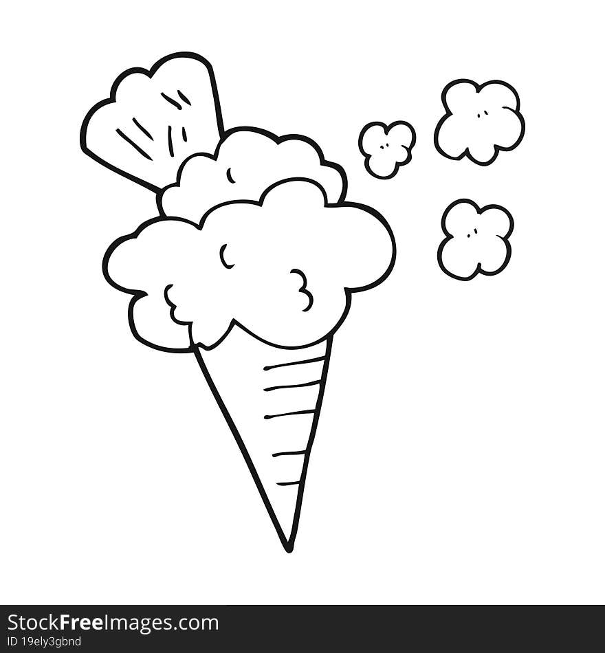 Black And White Cartoon Ice Cream