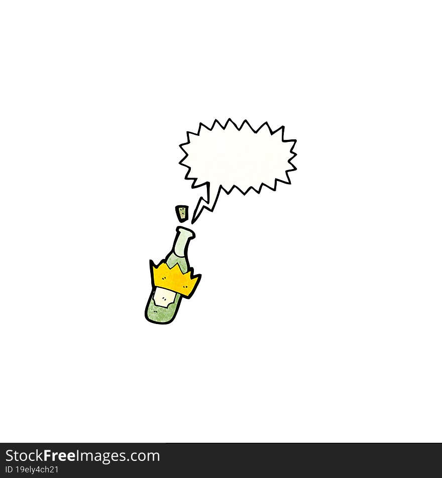 cartoon bottle popping cork