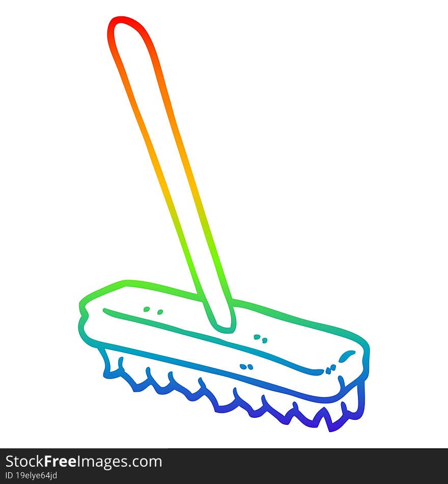 rainbow gradient line drawing cartoon sweeping brush