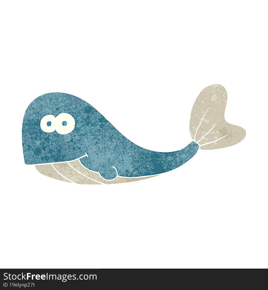 retro cartoon whale