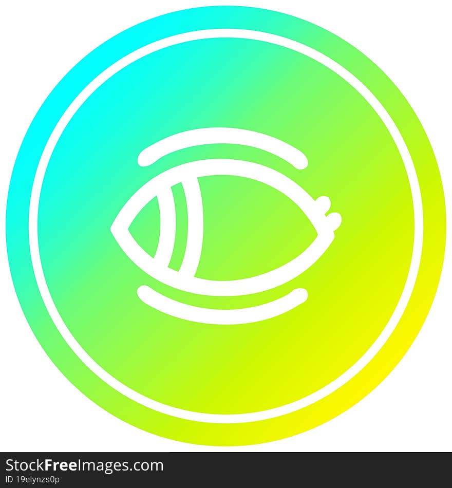 staring eye circular in cold gradient spectrum