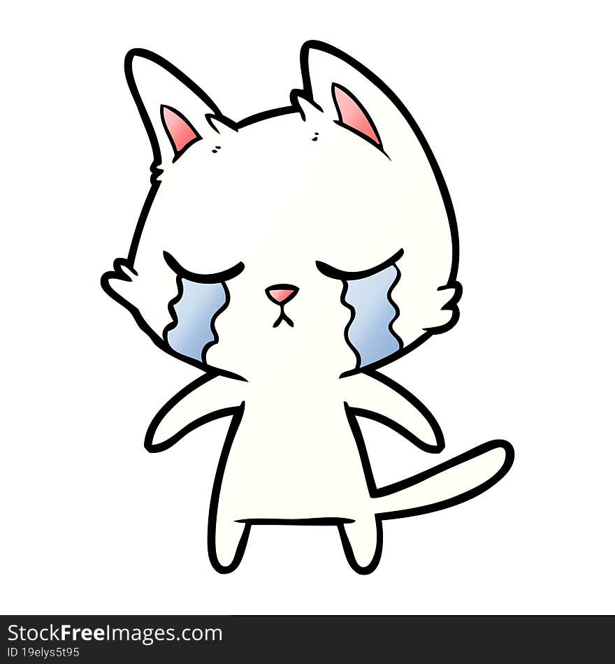 crying cartoon cat. crying cartoon cat