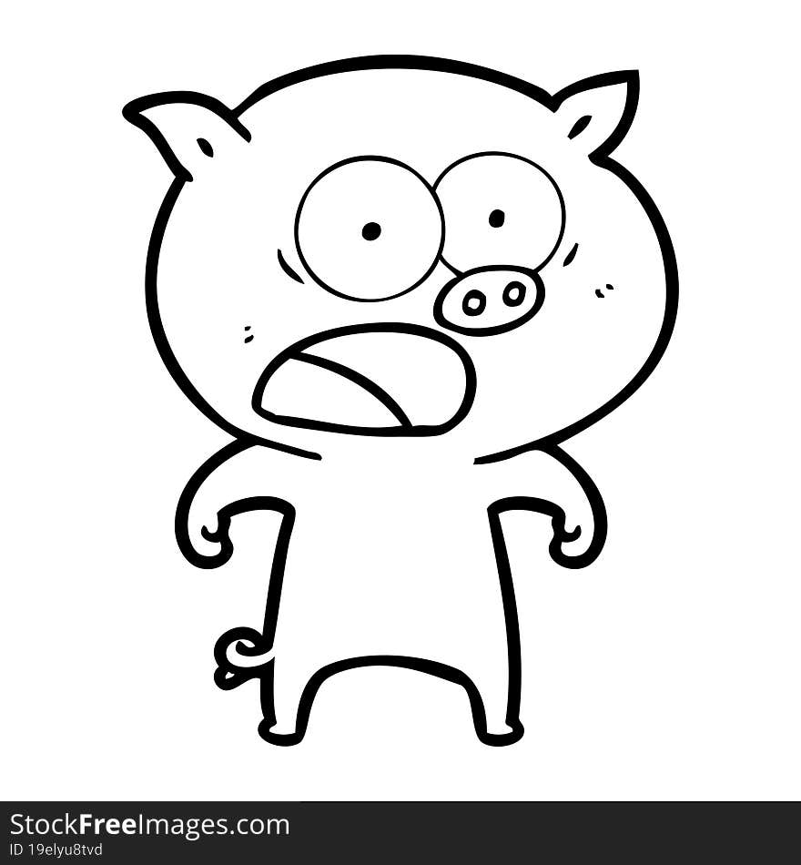 cartoon pig shouting. cartoon pig shouting