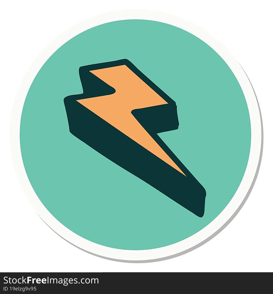 tattoo style sticker of lightning  bolt