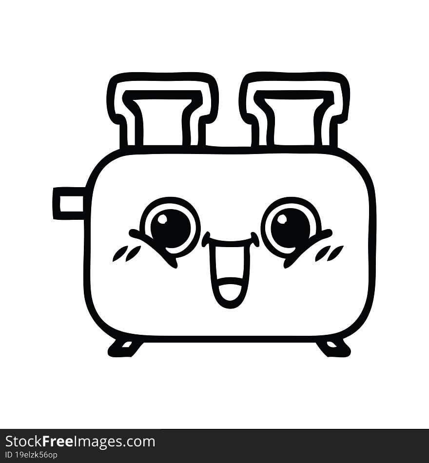 Line Drawing Cartoon Of A Toaster