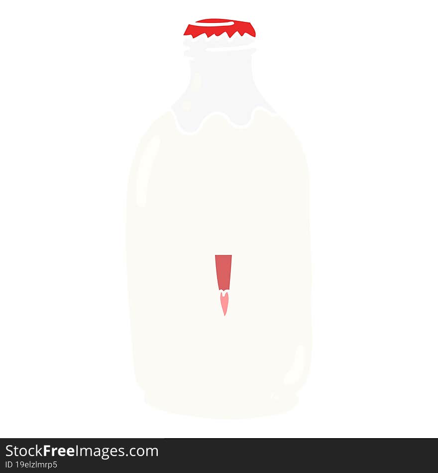 Cute Flat Color Style Cartoon Milk Bottle