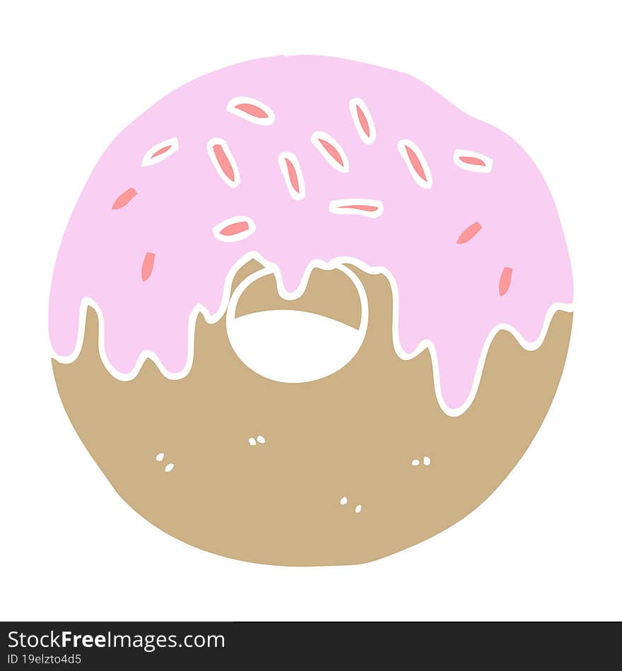 flat color style cartoon donut