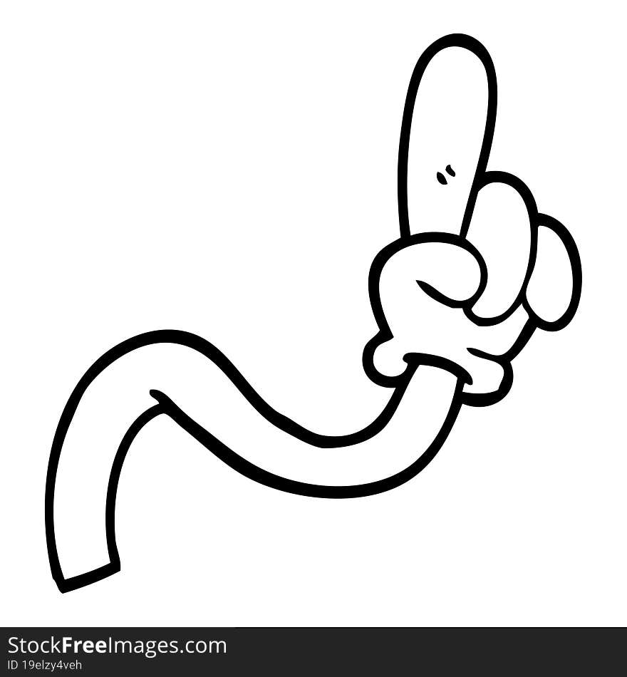 line drawing cartoon of a hand gesture