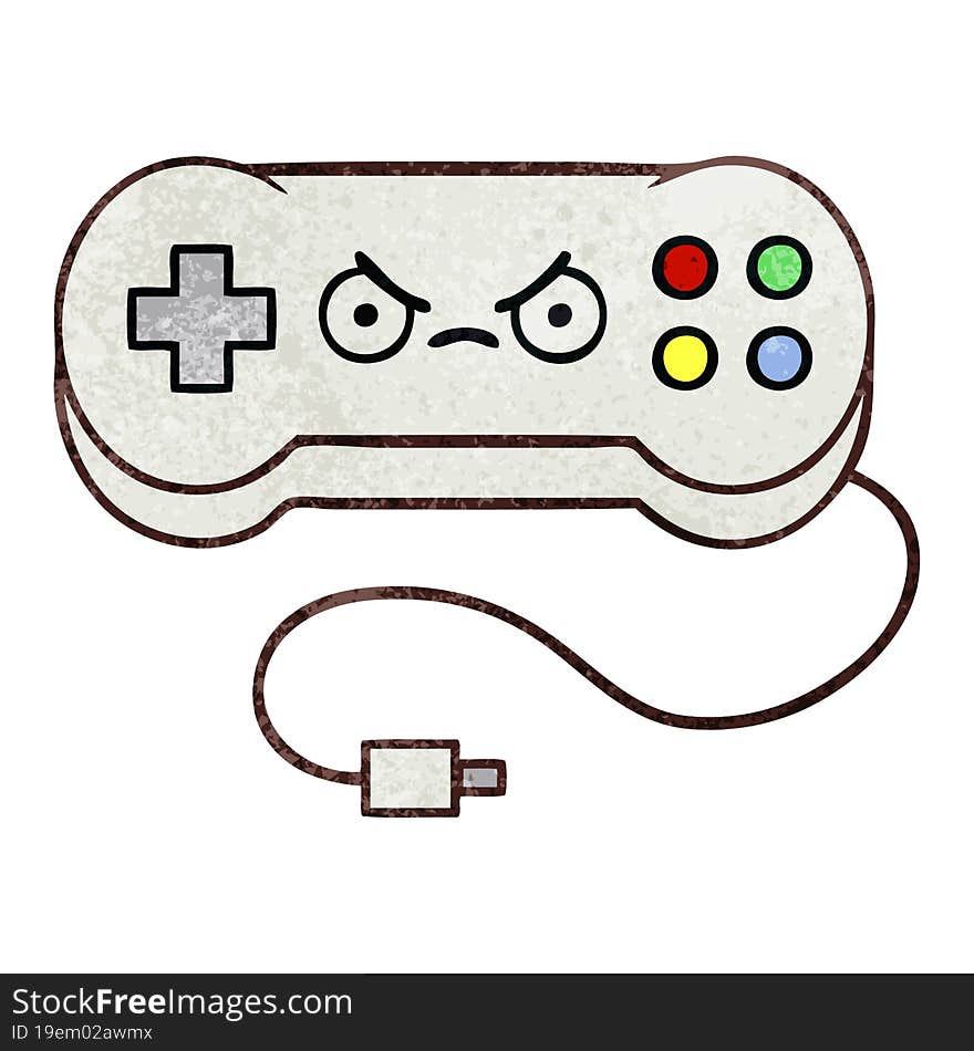 retro grunge texture cartoon game controller