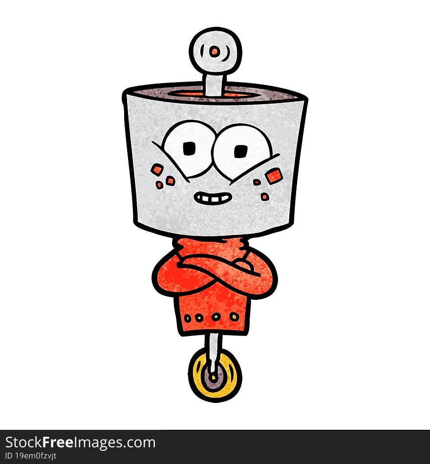 happy cartoon robot. happy cartoon robot