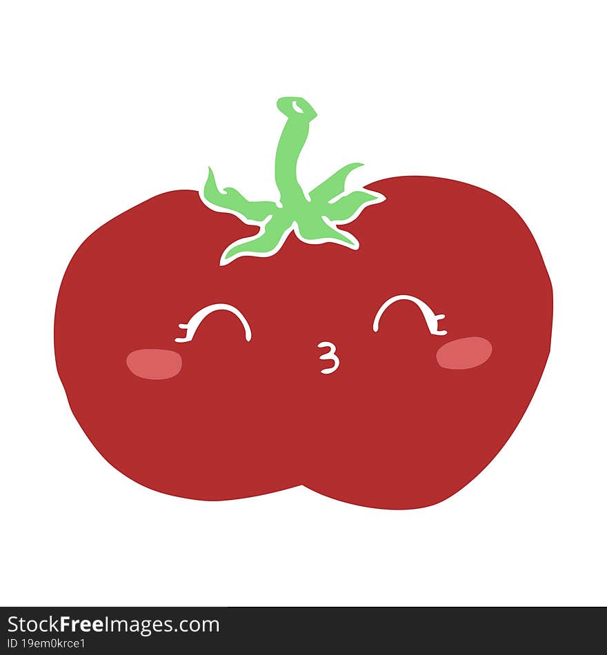 flat color style cartoon tomato