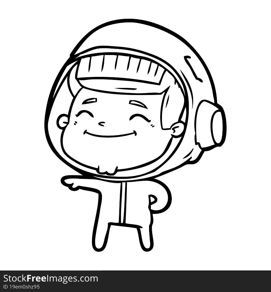 happy cartoon astronaut. happy cartoon astronaut