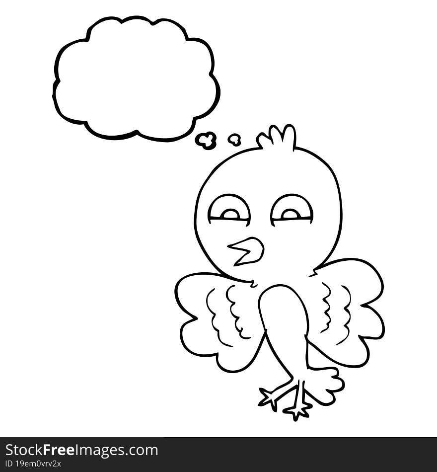 Thought Bubble Cartoon Bird