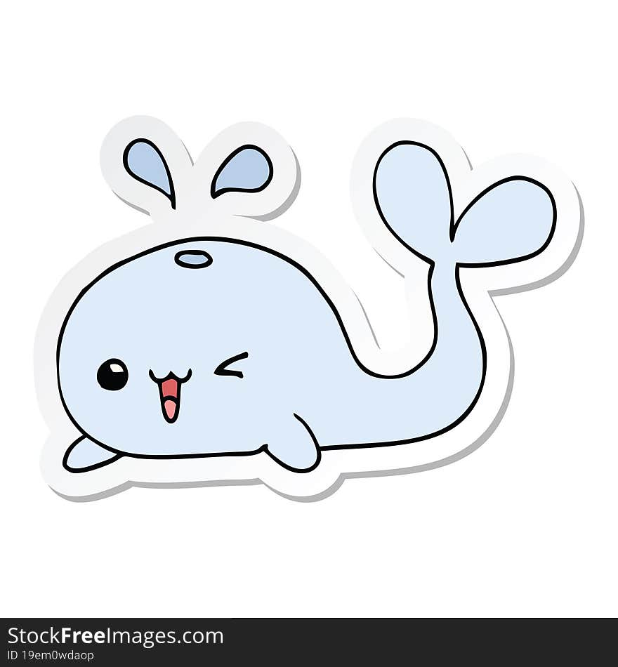 sticker of a cartoon whale