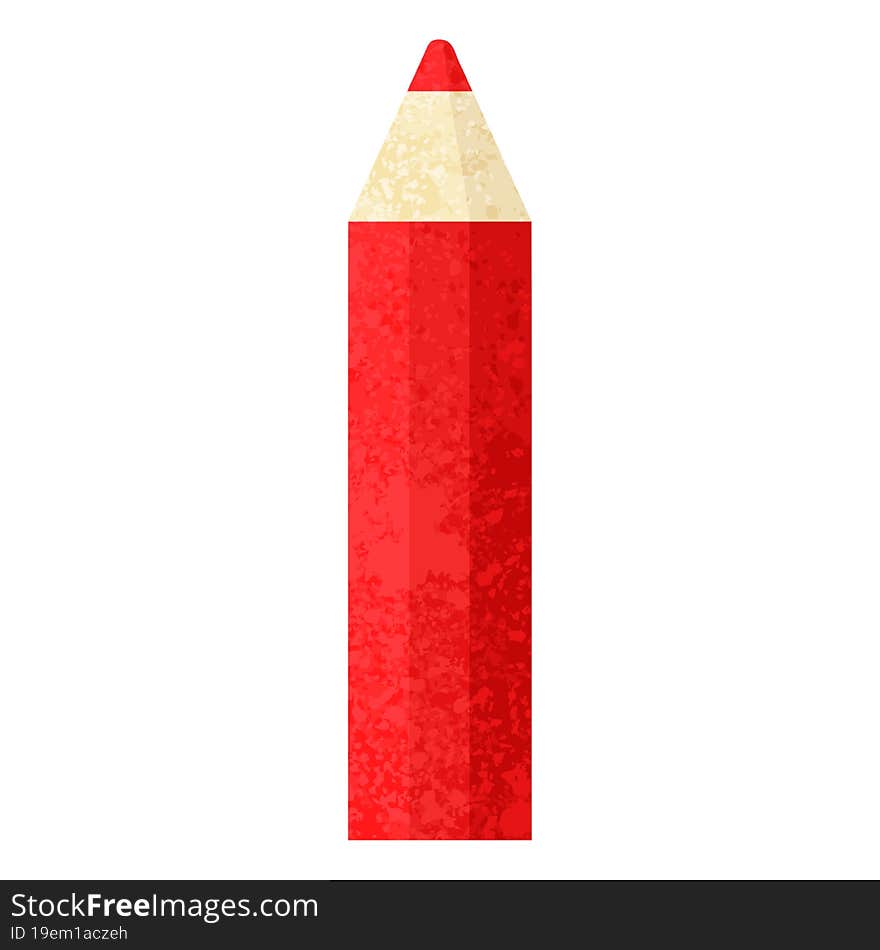 red coloring pencil graphic icon