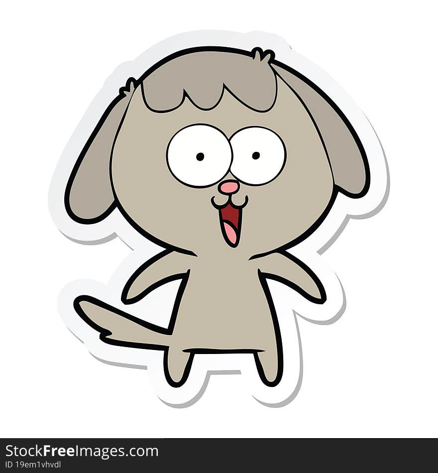 sticker of a cute cartoon dog