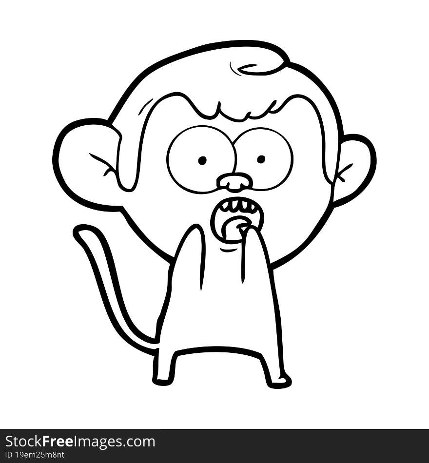 cartoon shocked monkey. cartoon shocked monkey