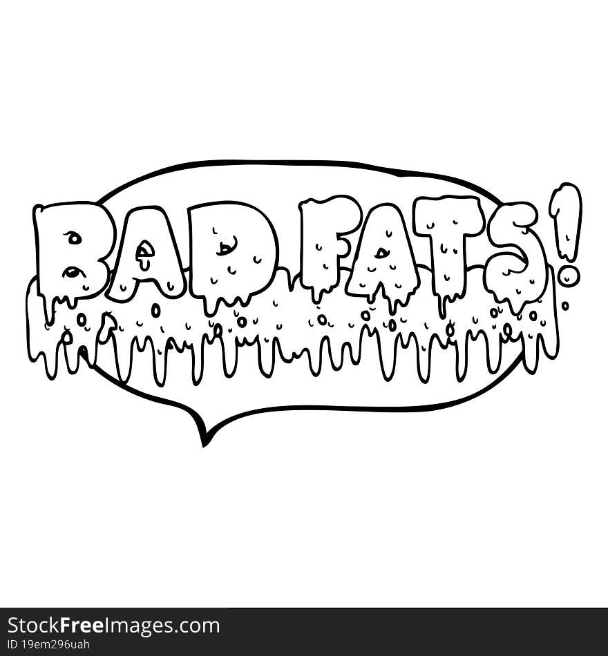 Speech Bubble Cartoon Bad Fats