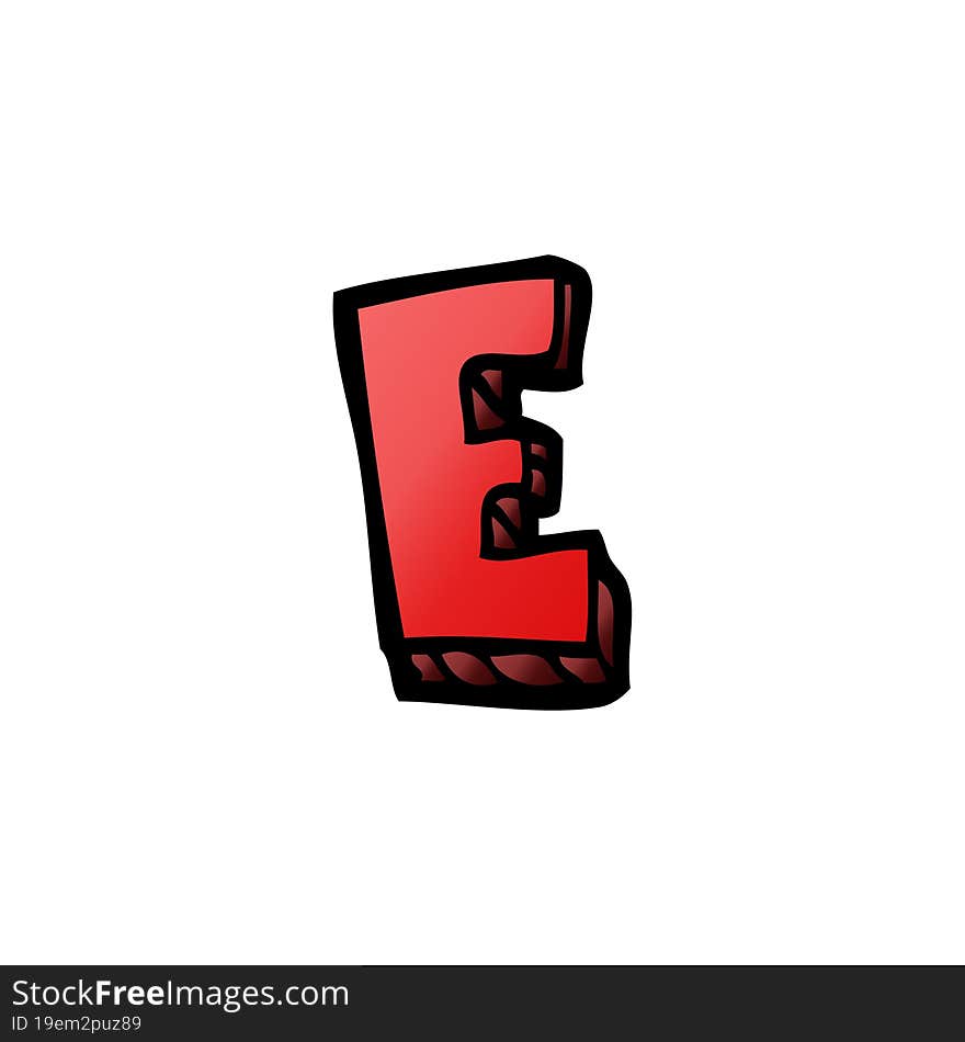 Cartoon Doodle Letter E