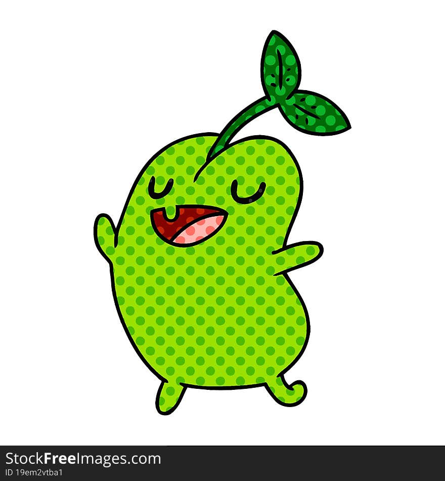 Cartoon Kawaii Cute Sprouting Bean