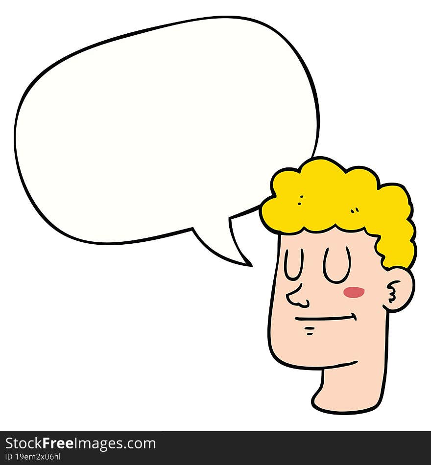 cartoon male face with speech bubble. cartoon male face with speech bubble