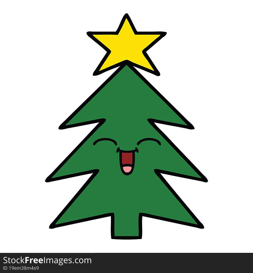 Cute Cartoon Christmas Tree