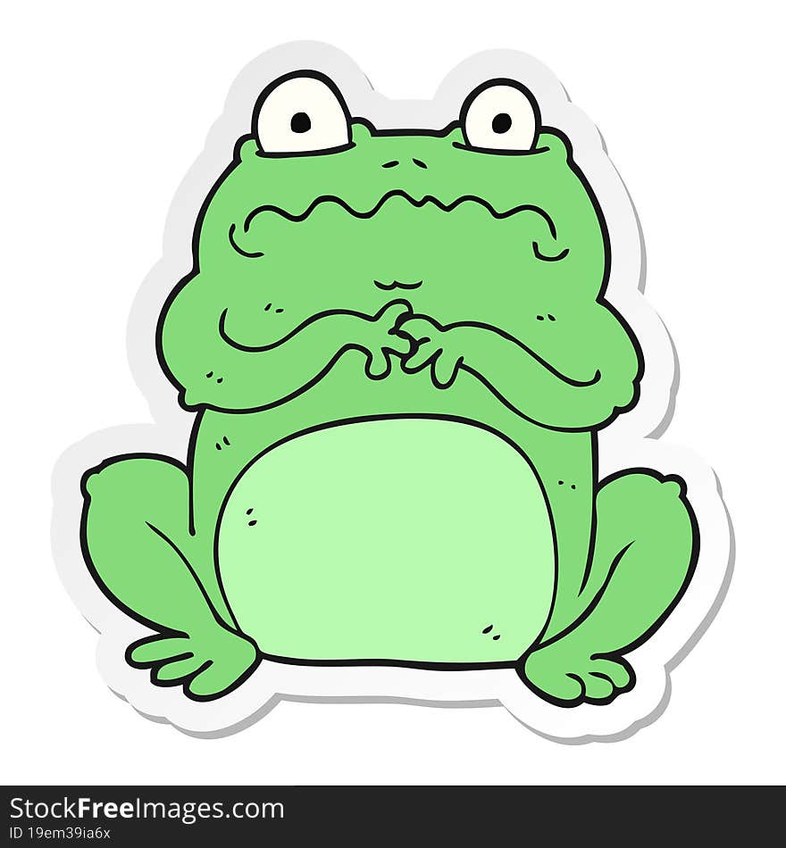 sticker of a cartoon funny frog