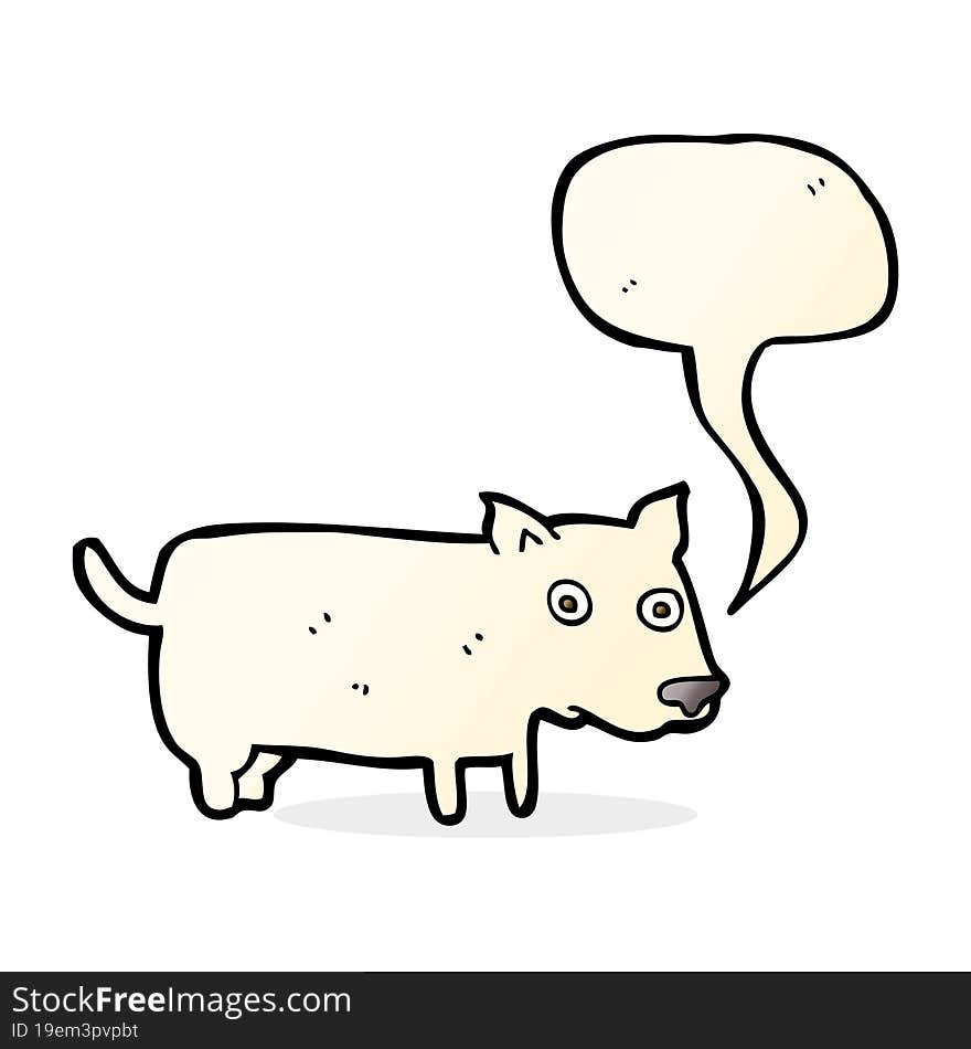 cartoon little dog with speech bubble