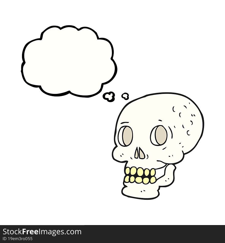 thought bubble cartoon halloween skull