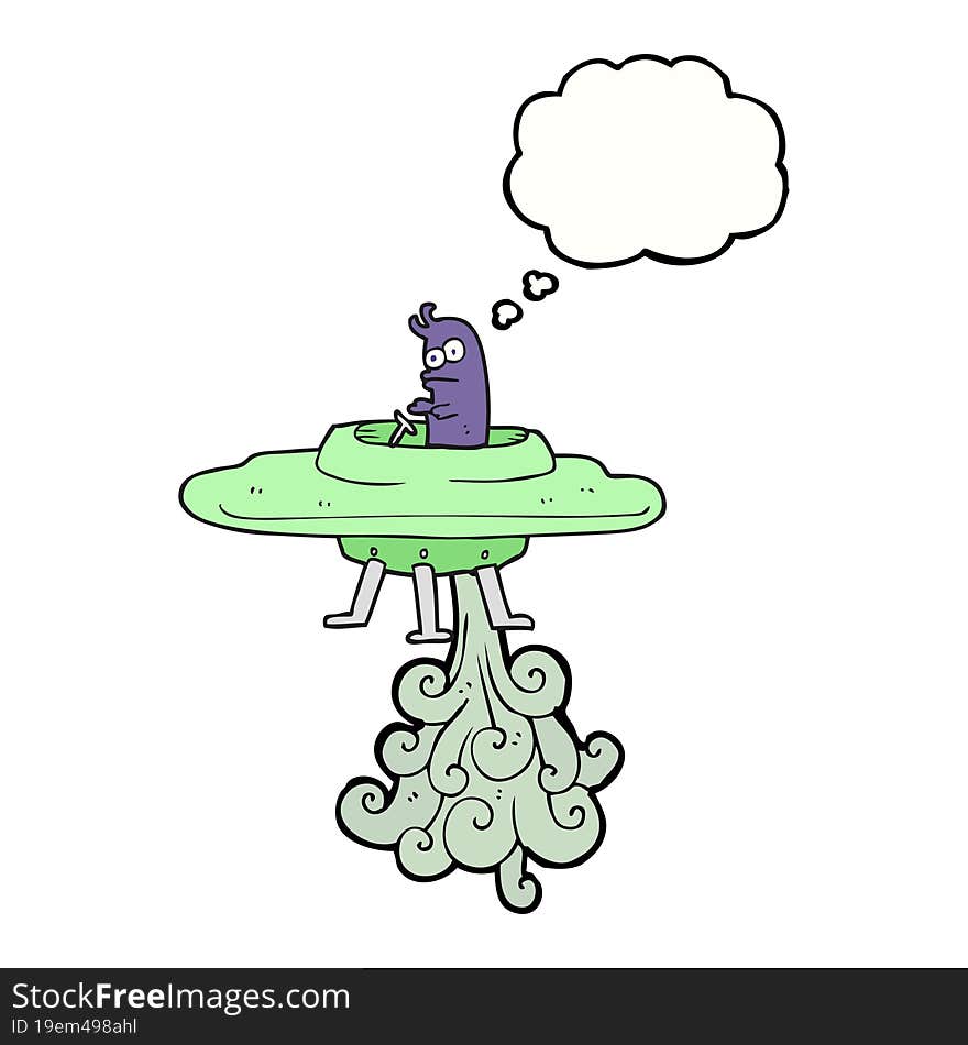 Thought Bubble Cartoon Flying Saucer