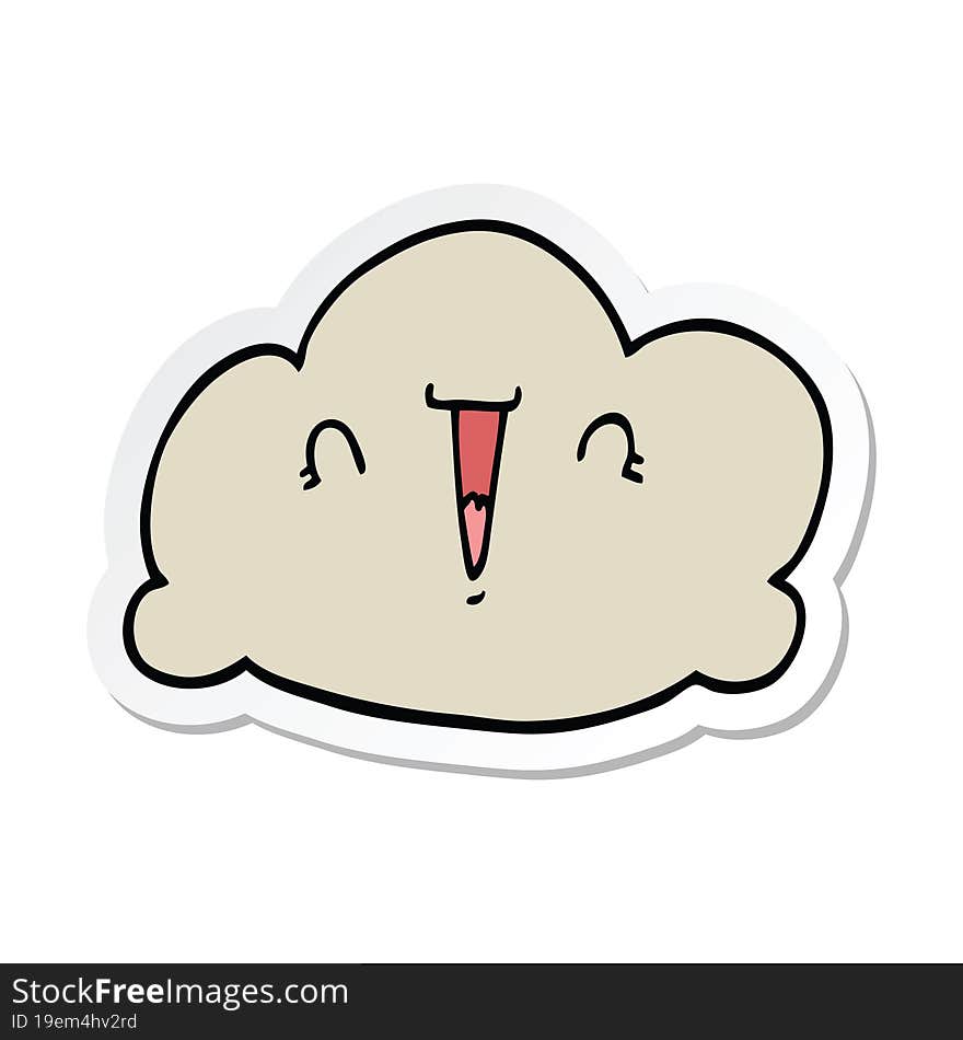 sticker of a cartoon cloud