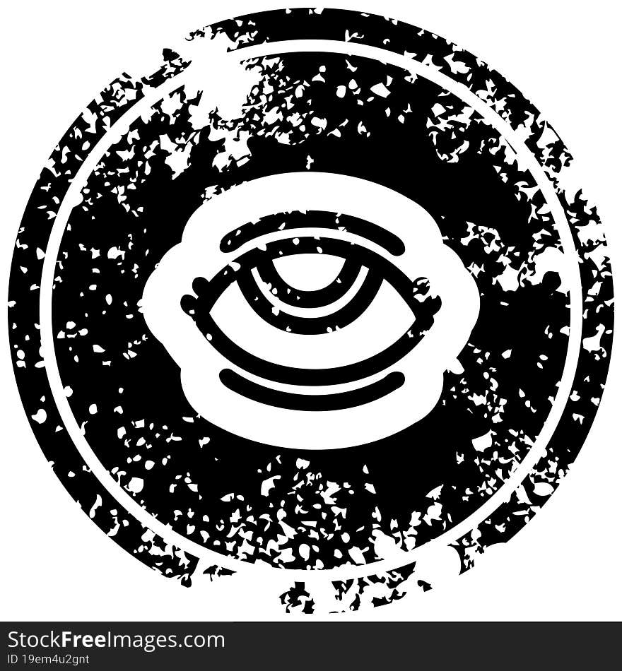 eye symbol distressed icon