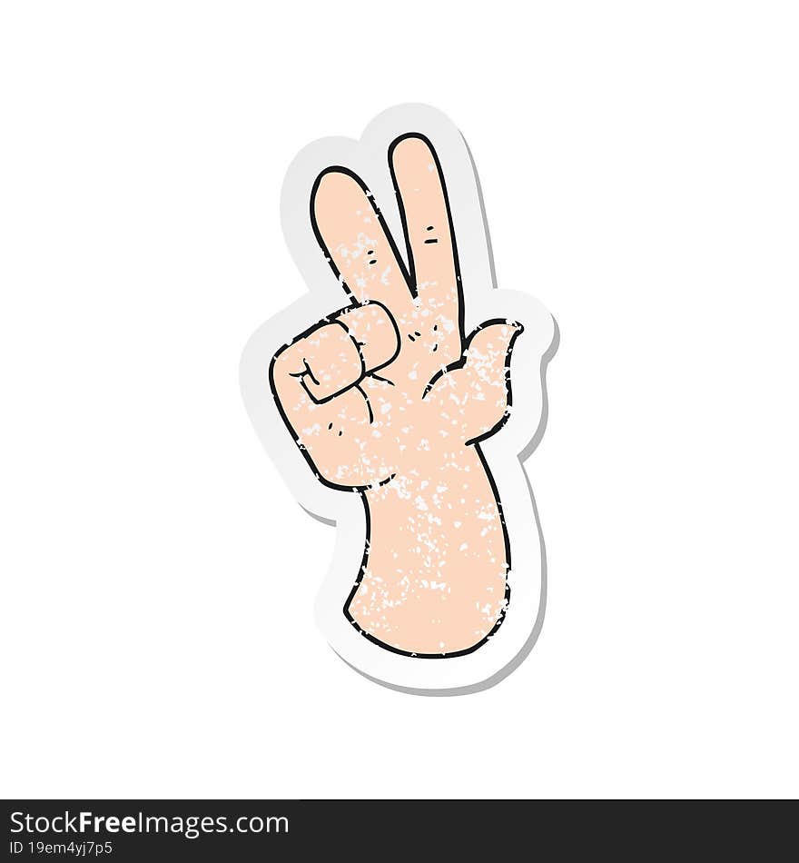 retro distressed sticker of a cartoon hand counting