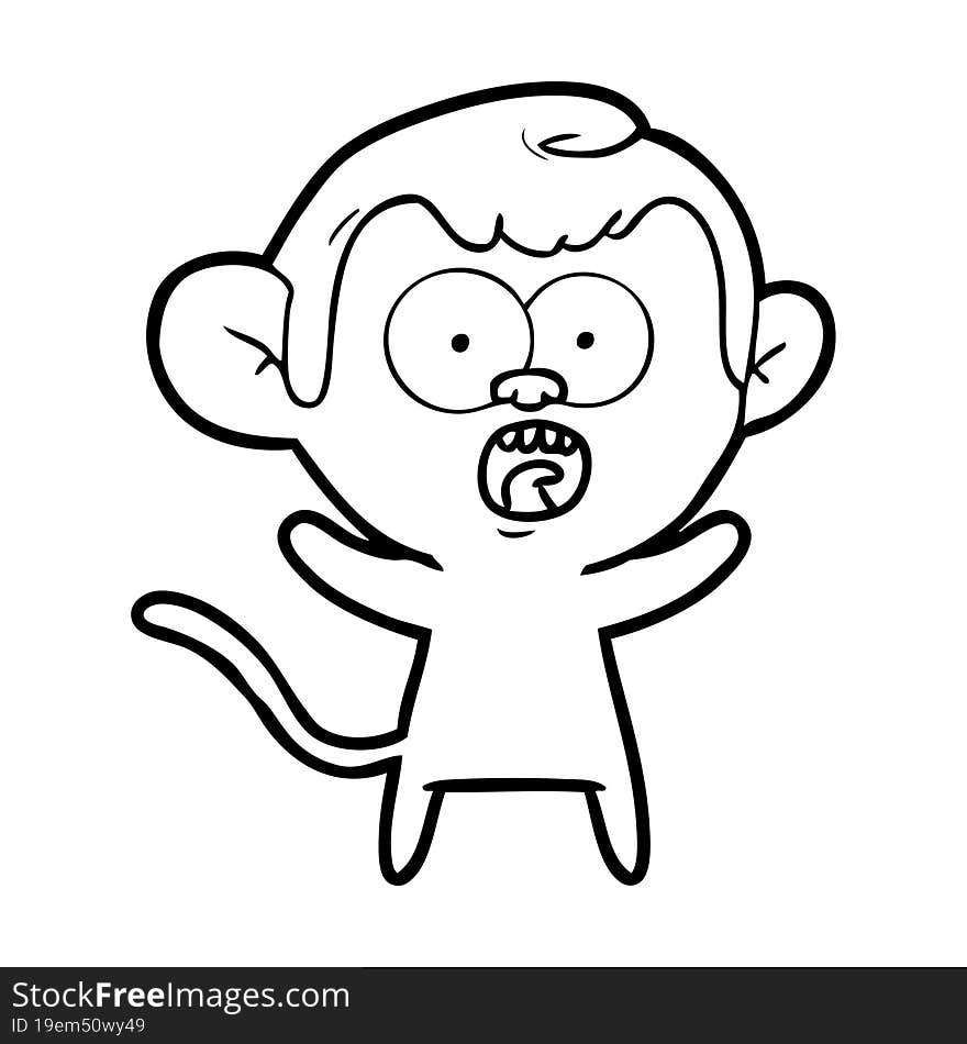 cartoon shocked monkey. cartoon shocked monkey