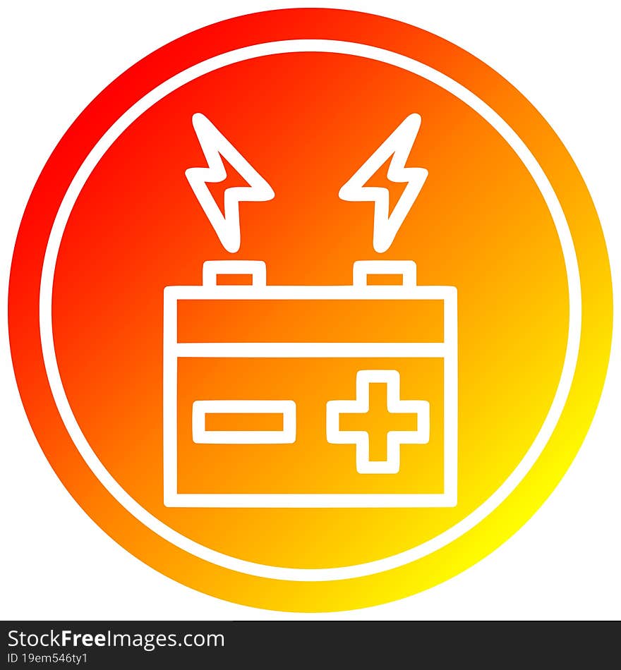 battery circular in hot gradient spectrum