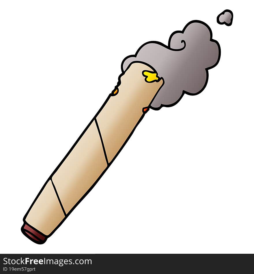 cartoon doodle rolled cigarette