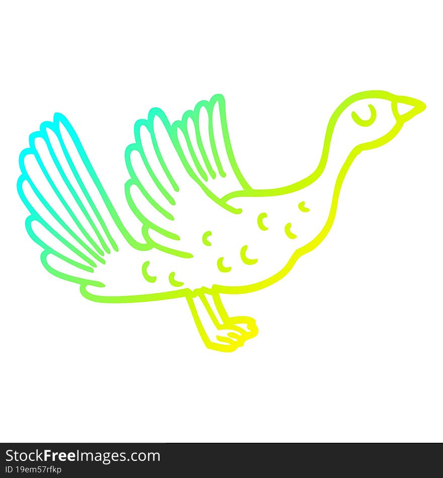 cold gradient line drawing cartoon goose